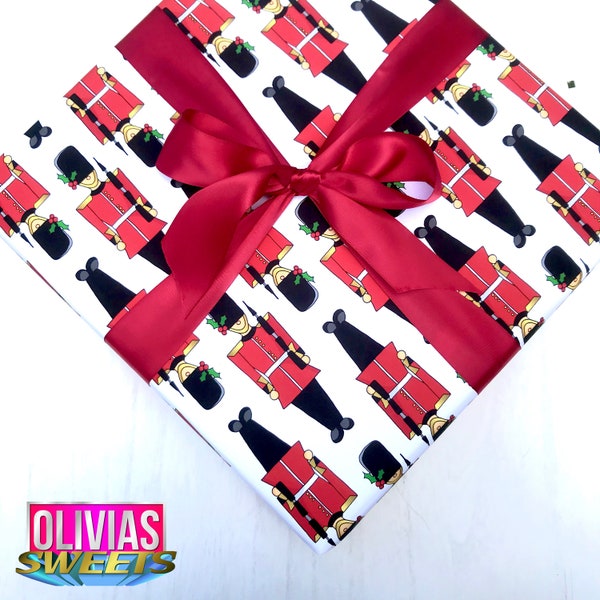 London Guard Christmas Wrap | British travel Holiday Inspired Wrapping Paper Sheets | Gift Paperie Scrapbook 19x27" Sheets Happy Christmas