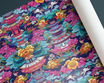 Colorful Pagoda Christmas Gift Wrapping Paper Rolls - 28"x79"