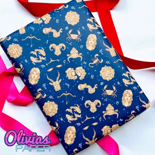 ZODIAC GIFT WRAP Astrology Stationery Astronomy Wrapping Etsy