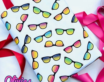 Summer Sunglasses Themed Gift Wrap Sheets | Beachy Wrapping Paper