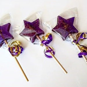 15 Star Shaped Lollipops, Party Favours, Fairy Party Favours, Wizard Party, Magic Wand, Star Lollies, Party Bag Gifts, Candy Cart Sweets image 1