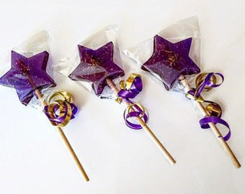 15 Star Shaped Lollipops, Party Favours, Fairy Party Favours, Wizard Party, Magic Wand, Star Lollies, Party Bag Gifts, Candy Cart Sweets image 1