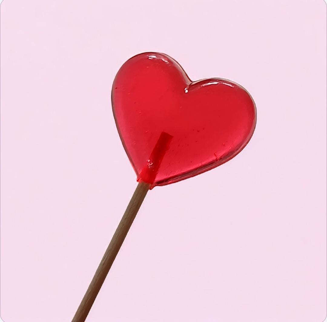 20 Heart Shaped Lollipops - Cherry Or Raspberry Flavour, Individually Wrapped, Vegan Sweets For Weddings & Parties