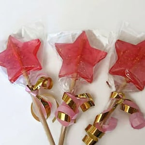 15 Star Shaped Lollipops, Party Favours, Fairy Party Favours, Wizard Party, Magic Wand, Star Lollies, Party Bag Gifts, Candy Cart Sweets image 5