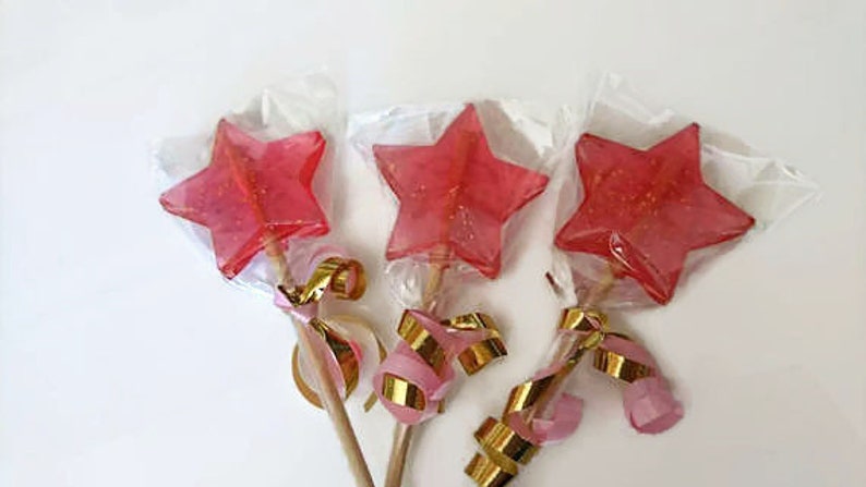 15 Star Shaped Lollipops, Party Favours, Fairy Party Favours, Wizard Party, Magic Wand, Star Lollies, Party Bag Gifts, Candy Cart Sweets image 5