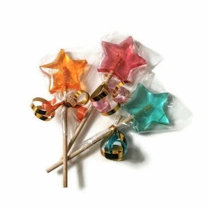 15 Star Shaped Lollipops, Party Favours, Fairy Party Favours, Wizard Party, Magic Wand, Star Lollies, Party Bag Gifts, Candy Cart Sweets image 4