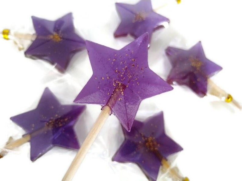 15 Star Shaped Lollipops, Party Favours, Fairy Party Favours, Wizard Party, Magic Wand, Star Lollies, Party Bag Gifts, Candy Cart Sweets image 7