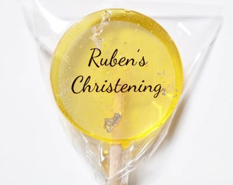 Delicious personalised lollipops with gold leaf. Hen Do Favours, Wedding Favours, Party Favours, Christening Favours