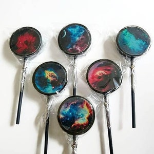 Space Party Favours, Lollipops, Image Lollies, Lollipops, Goody Bag Gifts, Nebula, Sci-Fi Gift, Sci Fi Party, Space Party, Lovely Lollies