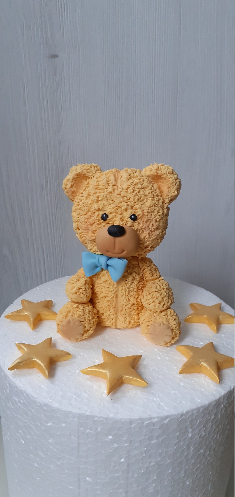 Teddy Bear Girl Baby Fondant Gum Paste Cake Topper Etsy UK