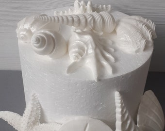 Fondant gum paste Sea Shells/Cake topper/wedding cake/ocean themed cake sugar decoration