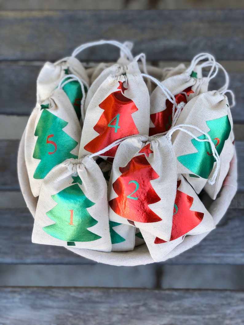 Advent Calendar Christmas Calendar Advent Bags Stocking Etsy
