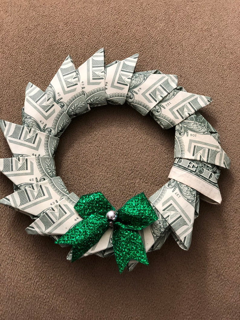 Money Christmas Wreath Origami Christmas Gift For College | Etsy