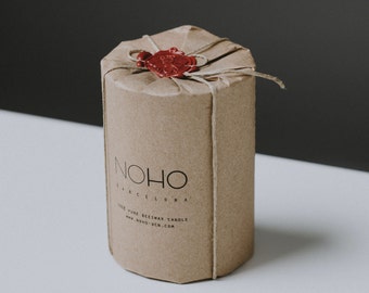 Vela grande de cera de abejas, vela 100% cera de abejas orgánica hecha a mano, vela natural