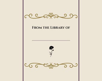 Ex libris gotico stampabile, ex libris dark academia da scaricare, etichetta per libri vintage, adesivo per biblioteca, regalo per amanti dei libri