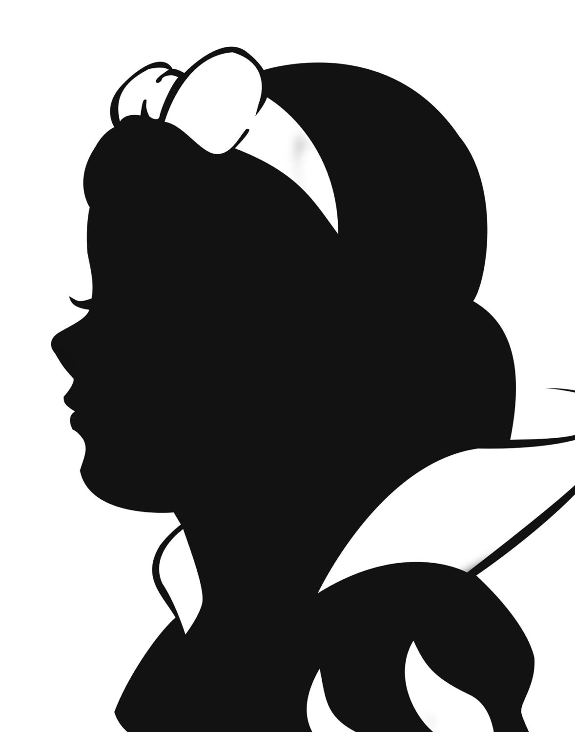 Snow White Silhouette Paper Silhouette Style Print - Etsy
