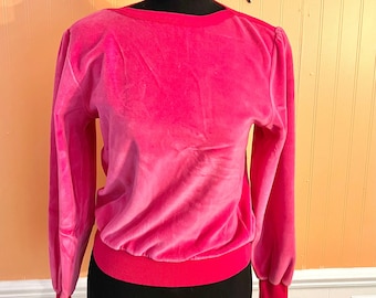 The Valley Girl- 80s Pink Velour Top
