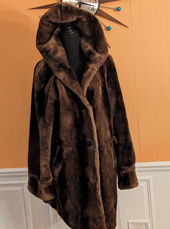 Care Bear Cara-Hooded Brown Faux Fur Coat