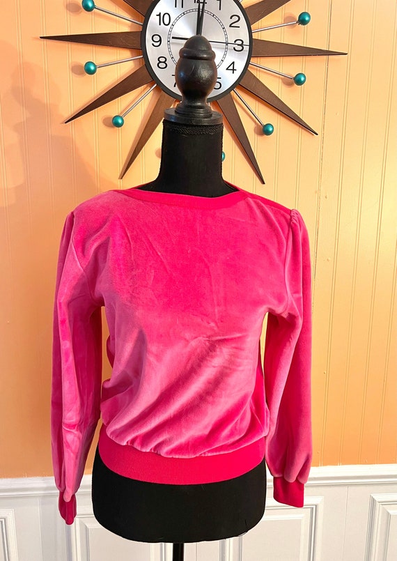 The Valley Girl- 80s Pink Velour Top