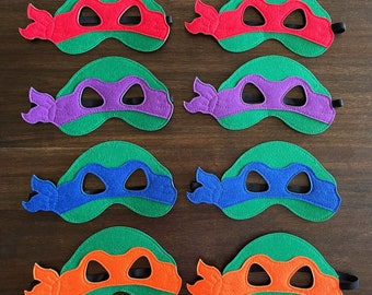 Party Pack!You Pick Color/Number! Turtles Masks,Kids Superhero Masks Costume,Superhero Birthday, Ninja Birthday Party Favors