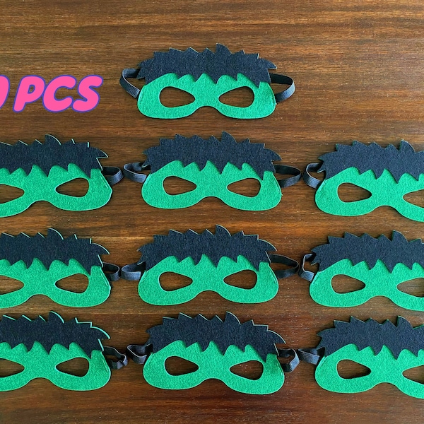 Party Pack!You Pick Numbers! Super hero Masks,Kids Superhero Masks Costume,Superhero Birthday,Hulk Birthday Party Favors, Hulk Felt Mask