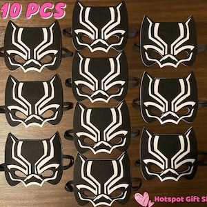 10PCS Super hero Felt Masks,Kids Superhero Party Masks,Panther Hero Birthday,Superhero Birthday Party Favors,Black Costume,Party Decor Gift