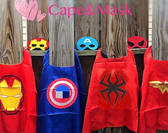 ReadyToShip! Super hero inspired cape and mask, Kids superhero cape and mask, Superhero Birthday, Superhero Party Favors,Superhero Costume