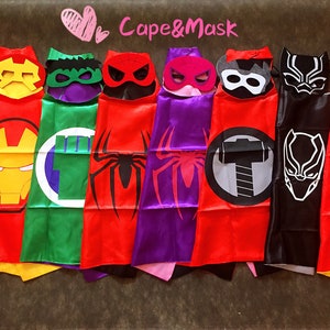 Party Pack(5/10/20/25)Superhero Capes and Masks,Superhero Birthday Party,Bulk Kids Superhero Capes Cloak,Superhero Birthday Party Favors