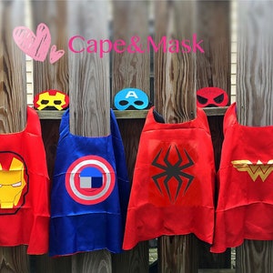 ReadyToShip! Super hero inspired cape and mask, Kids superhero cape and mask, Superhero Birthday, Superhero Party Favors,Superhero Costume