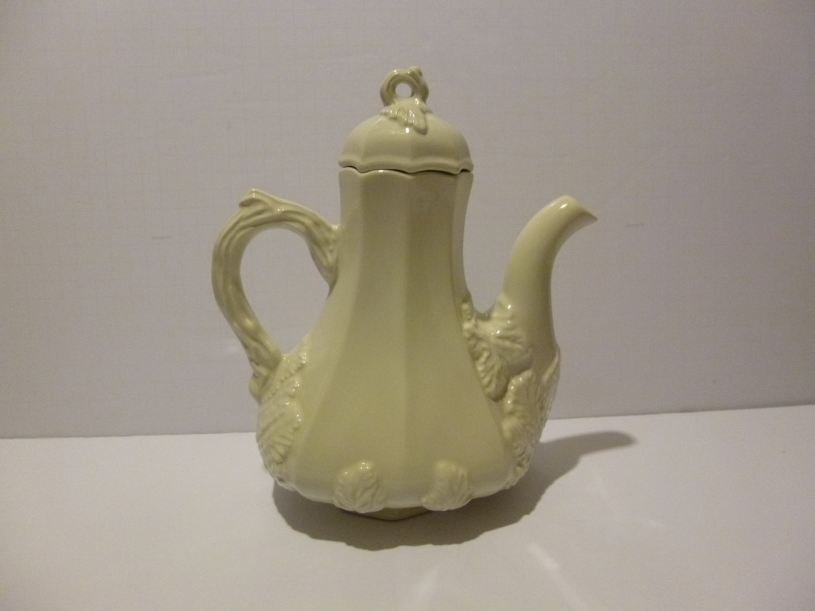 Vintage Ornate Red Cliff Ironstone Teapot, Vintage 1960's, Grape Leaf