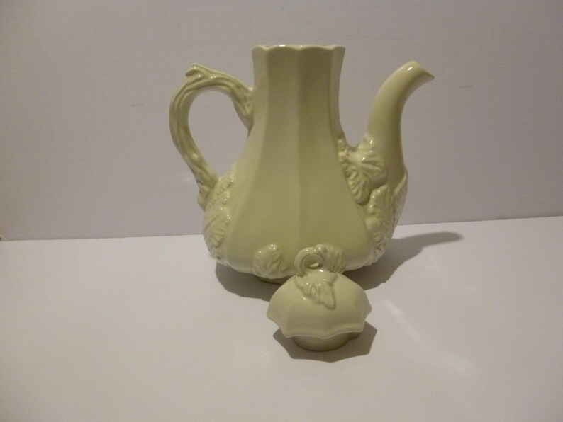 Vintage Ornate Red Cliff Ironstone Teapot, Vintage 1960's, Grape Leaf