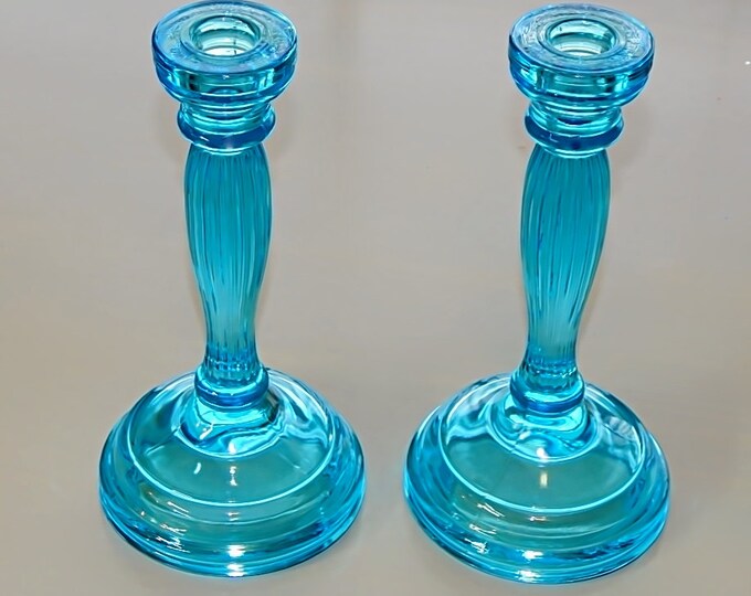 Vintage Blue Candle Holder, Home & Living, Home Decor, Candlestick