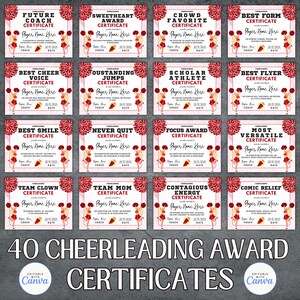 Canva Cheerleading Award Certificates Cheerleading Team Party Canva