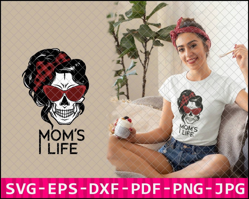 Download Mom life SVG Messy bun skull svg Mom life Bundle ...