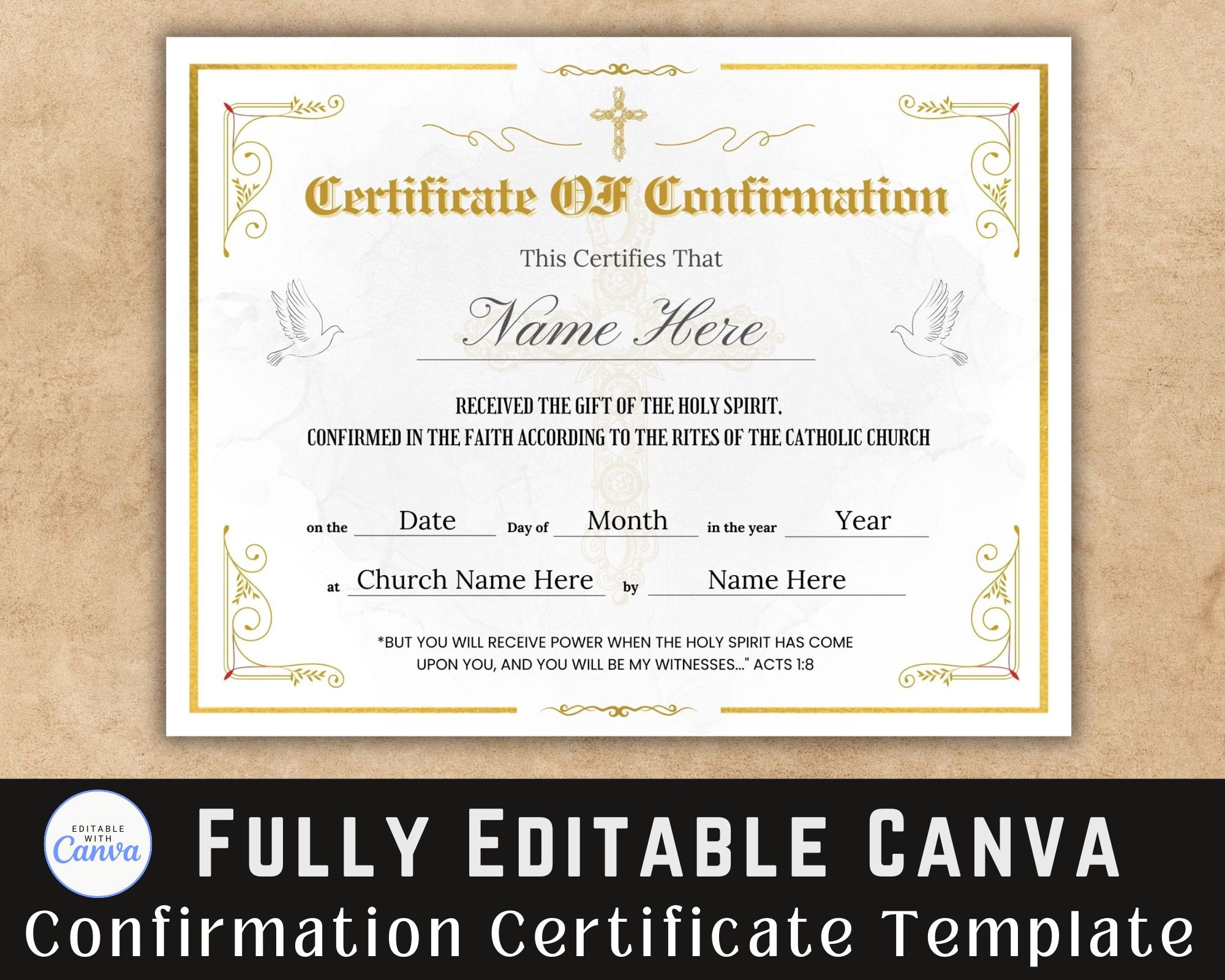 editable-confirmation-certificate-canva-template-gifts-for-girl-and-boy-catholic-church-certificate-religious-gold-certificate-etsy