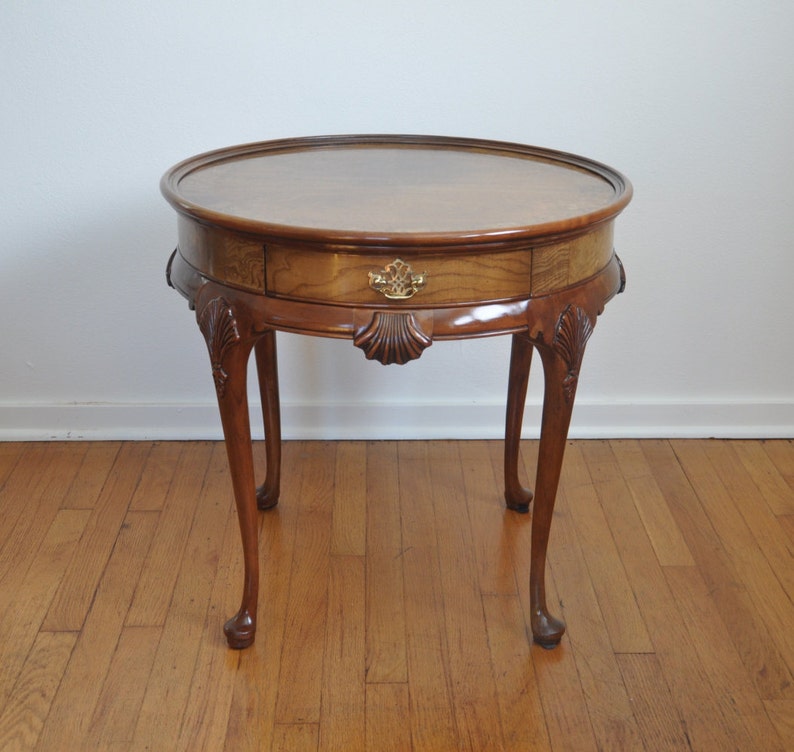 Baker Furniture Round Mahogany Side Table Etsy