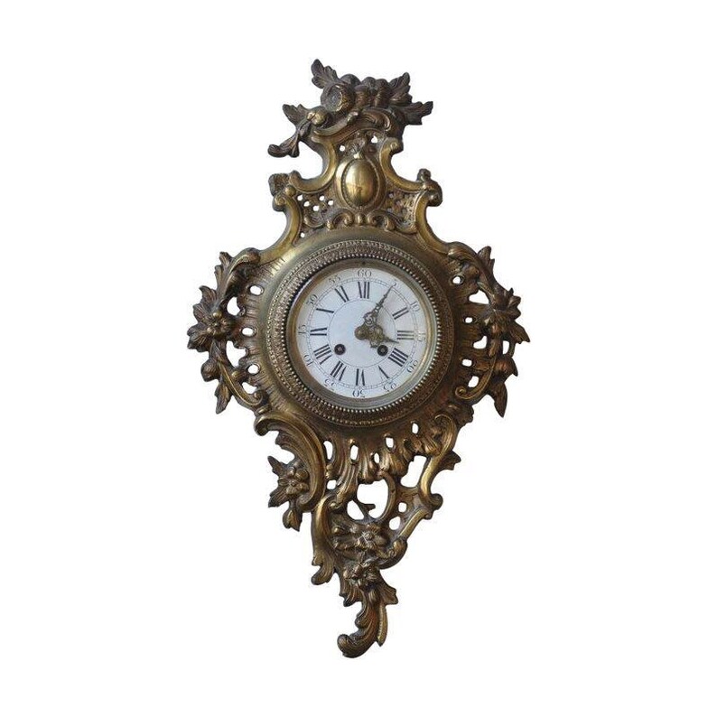 Antique French Rococo Cartel Wall Clock by A. D. Mougin c. Etsy