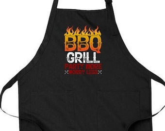 Party BBQing Apron with Pockets Gift Idea for Husband Funny Grill Apron For Men Gifts For Him Gag Gift for Cooking Guys Birthday Present