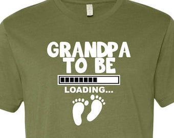 Grandpa To Be Loading T-Shirt New Grandpa Shirt Expecting New Baby TShirt Papa Pregnancy Announcement Gift For New Grandpa Mens Tee - JM46