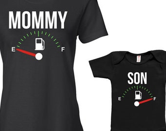 Regalos de madre e hijo para la nueva mamá Trajes familiares Mommy Son Camisas familiares a juego Ropa de mamá y yo Fuel Traje de cuerpo completo - JM122-123