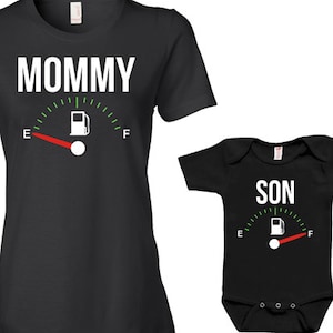 Mother And Son Gifts For New Mom Family Outfits Mommy Son Matching Family Shirts Mommy And Me Clothing Fuel Full Bodysuit - JM122-123