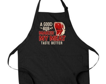 BBQ Apron with Pockets Fathers Day Gift for Husband Grill Lover Daddy Present Idea for Husband Birthday BBQ Gift For Father Meat Cooking
