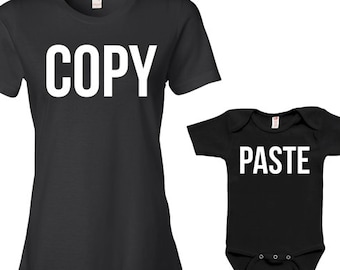 Mother And Son Gifts For New Mom Family Outfit Mommy Daughter Matching Family Shirts Mommy And Me Clothing Copy Paste Bodysuit - JM152-JM153