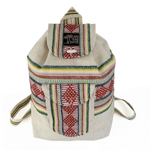 NO BAD DAYS ® Baja Rucksack Mexikanische Tasche Handgemachte Büchertasche Alpin Creme Rot Grün Gelb Ethno Strand Rucksack