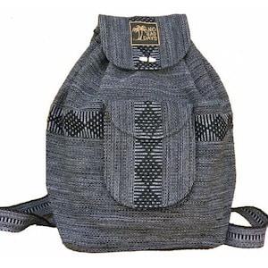NO BAD DAYS ® Sac à dos Baja Sac mexicain fait main Cartable gris Sac à dos de plage ethnique Sac à dos bohème
