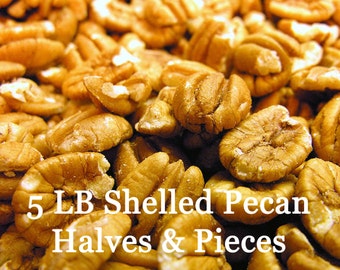 5 lbs Shelled Pecan Halves and Pieces