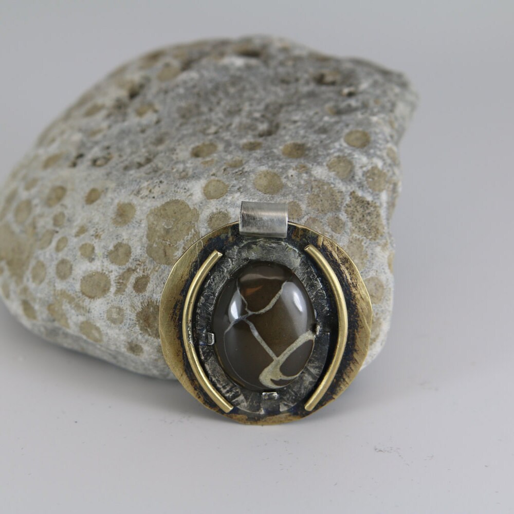 SEPTARIAN LIGHTNING STONE Pendant Michigan Stone Etsy