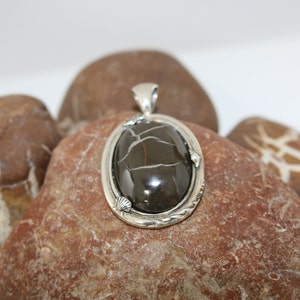 SEPTARIAN LIGHTING Stone - Pendent - Michigan Stone - Hand Crafted Sterling Siver - No Chain - Free Shipping - USA Only