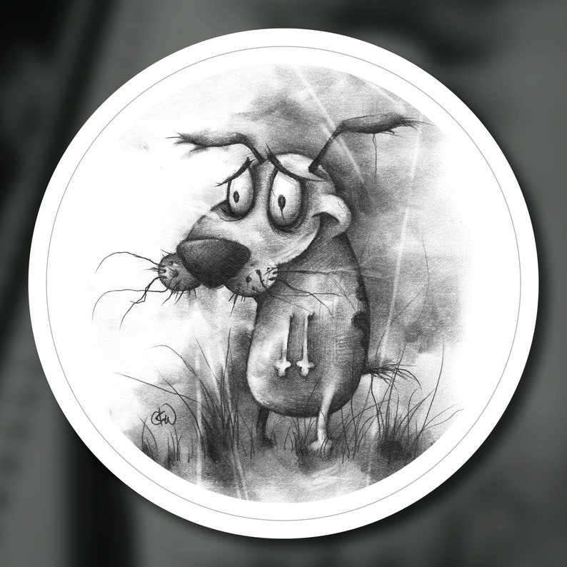 The Cowardly Canine Sticker