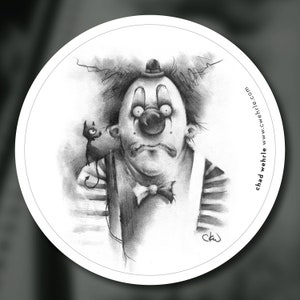 Der innere Dämon eines traurigen Clowns - Aufkleber